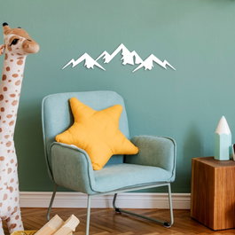 Wallity Mountain - 8 Escultura de pared blanca en metal